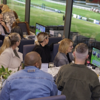 Guests enjoying on-track action